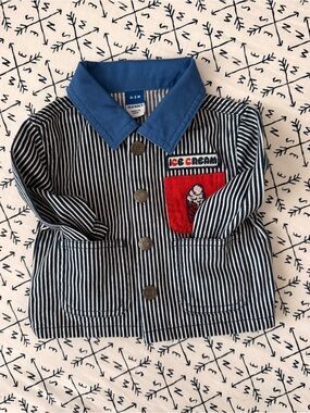 Red white and blue engineer jacket sz 0-3mon NWOT
